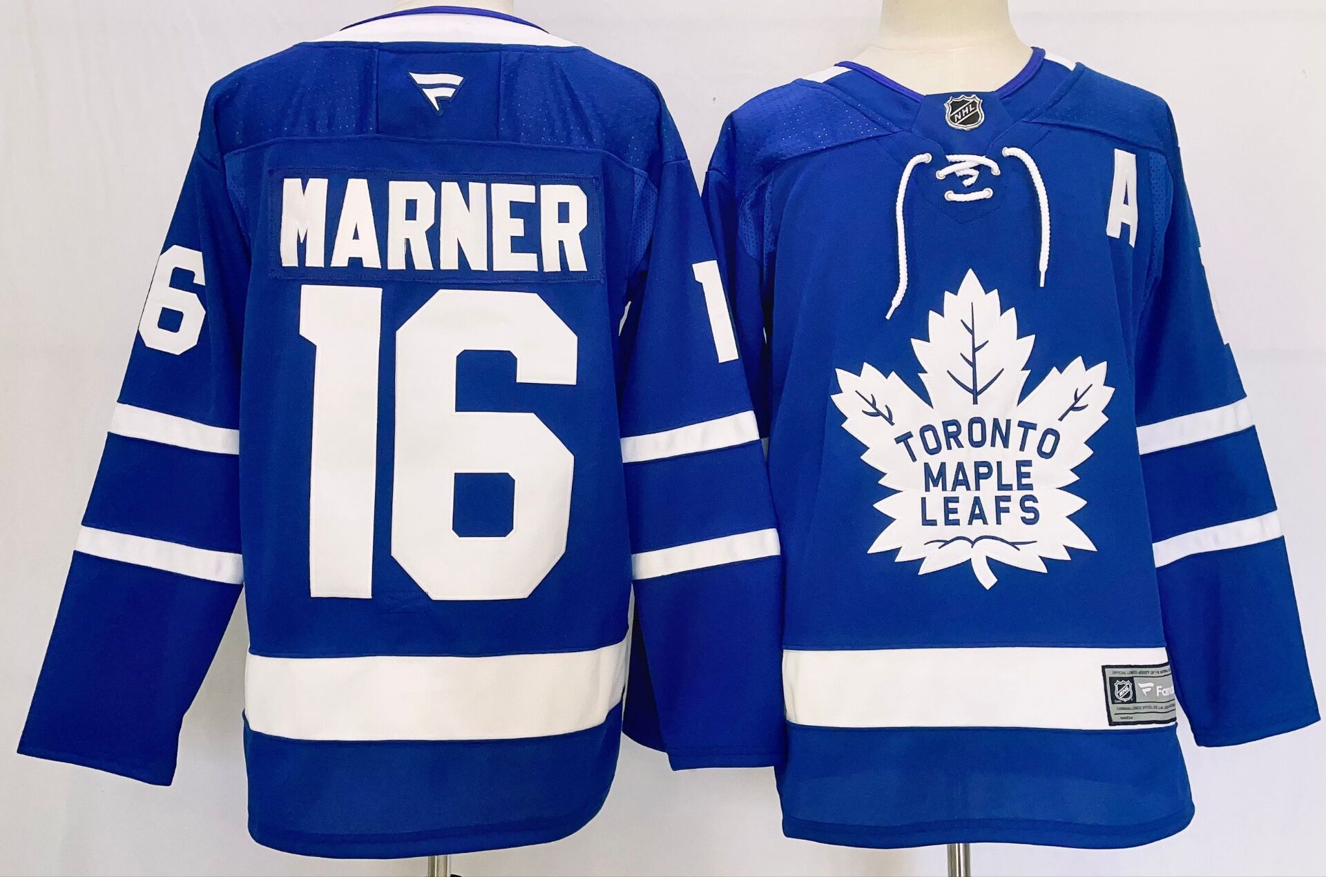 Men Toronto Maple Leafs #16 Marner Blue 2025 Home Premier Player NHL Jersey
